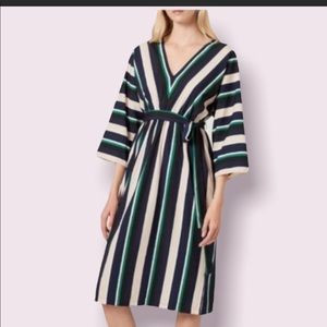 French Connection Multi Stripe Belted Dress